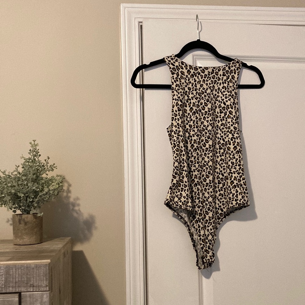 High Neck Leopard Bodysuit